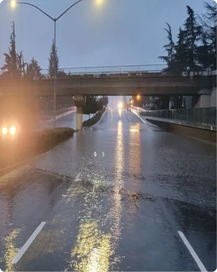 Flooded Hammer Lane underpass